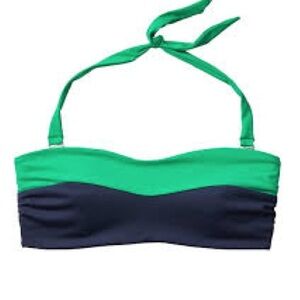 Athleta Green and Black Bikini Top